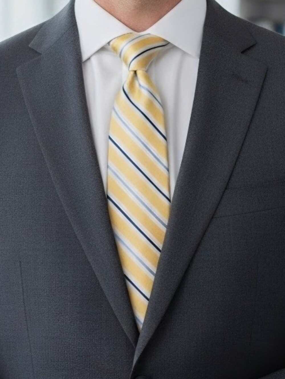 Meeting Street Classic Yellow and Blue Striped Men's Tie